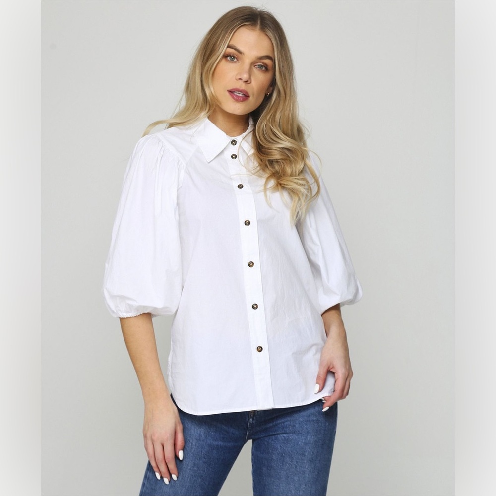 GANNI Cotton Poplin Shirt Size Small /36
